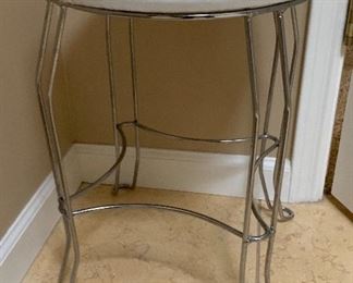 Metal Wire Pedestal Vanity Seat 18in H x 13in Diameter