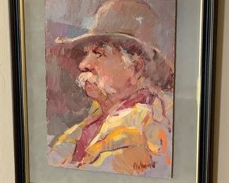 *Original* Art Cowboy Signed 17x14.5in