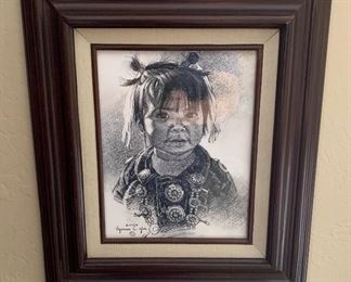 Print Native American Girl 17x15x2in HxWxD