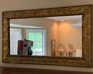 Antique Carved Wood Gilt Frame Mirror 21x36x2in HxWxD