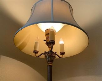 Brass And Marble Floor Lamp 62in H x 18in Diameter
