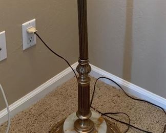 Brass And Marble Floor Lamp 62in H x 18in Diameter