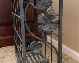 Iron Leaf Wood Top Accent Table 19x20.5x10 HxWxD