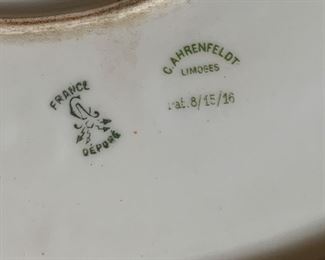 Set of 7 C. Ahrenfeldt Limoges Pheasant Bird Scene Wagner Plate Set Platter: 16.25x12in plates: 7.75in diameter HxWxD