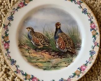 Set of 7 C. Ahrenfeldt Limoges Pheasant Bird Scene Wagner Plate Set Platter: 16.25x12in plates: 7.75in diameter HxWxD