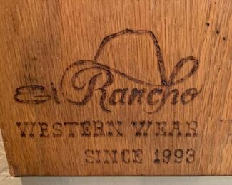 El Rancho Western Wear Advertising Art on Board 18x14in
