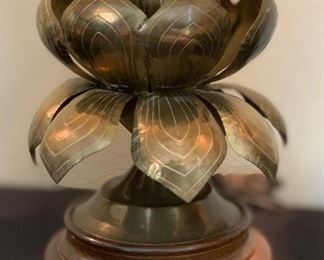 Brass Lotus Flower Lamp 25x12in Diameter