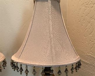 2pc Metal Table Lamps PAIR 31in H x12in diameter