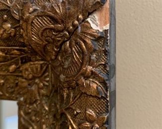 #2 Antique Carved Wood Gilt Frame Mirror 35 x 29 x 2 HxWxD