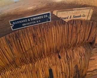 Barnard & Simonds Co. Solid wood chair 22in x 27in x 38in HxWxD