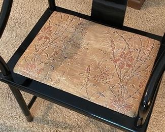 Brueton Ming Black Lacquer Arm Chairs (Pair) 21in x 24in x 33in each Chair