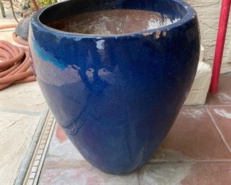 Blue clay flower pot 15in diameter 18in tall