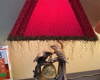 Ornate bronze Parrot lamp 26in x 15in