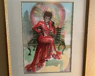 Original Watercolor signed MC Antrue 26in. X 20in.