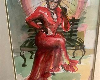 Original Watercolor signed MC Antrue 26in. X 20in.