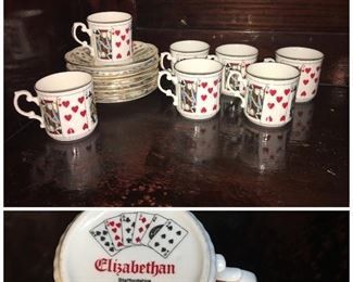 Staffordshire fine bone china cards tea set