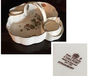 Coalport cream and sugar with carrier