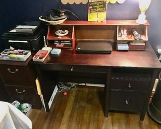 desk and file cabinet