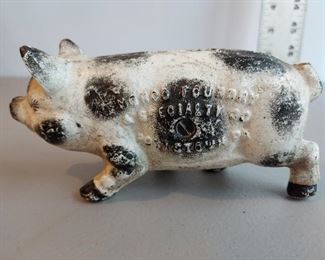 Cast Iron Pig Still Bank - Moreco Foundry & Specialty Pottstown PA $50