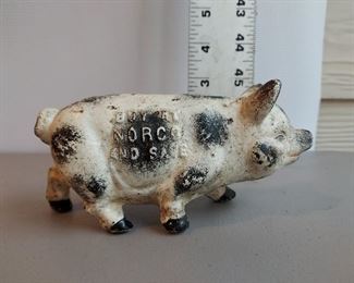 Cast Iron Pig Still Bank - Moreco Foundry & Specialty Pottstown PA $50