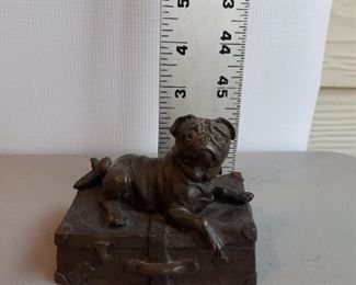 Cast iron pug with felt bottom $18