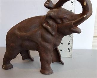 Cast Iron Elephant Still Bank $28