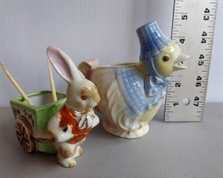 Rabbit made in occupied Japan $10; Chick marked "Pat pending" $8
