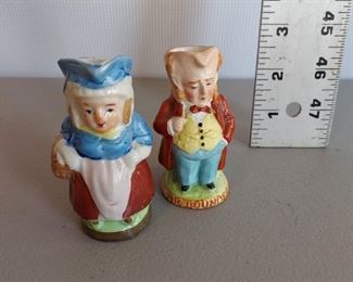 Left figure Made in Japan $6; Right figure Crown Staffordshire $12