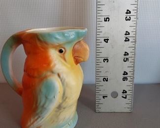 Vintage Czechoslovakian Bohemian Art Pottery Parrot Pitcher Creamer
$14