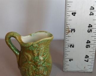 Miniature green flower pitcher $8