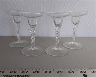 Glass Candle sticks set of 4 $8