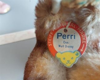 Steiff Perry Squirrel Hang Tag Present, Ear Tack in Place but Ear Tag Missing, Part of Ear Missing $15 