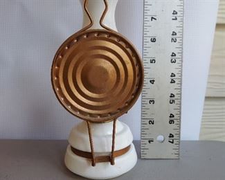 Hanging hurricane sconce lamp milkglass and copper $12