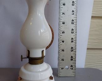 Hanging hurricane sconce lamp milkglass and copper $12