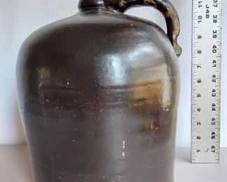 Antique Brown Whiskey Jug, Stoneware, Moonshine Jug - Primitive Look $60