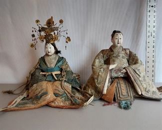 Japanese seated dolls
Vintage Hina dolls 
Emperor and Emporess 
$400