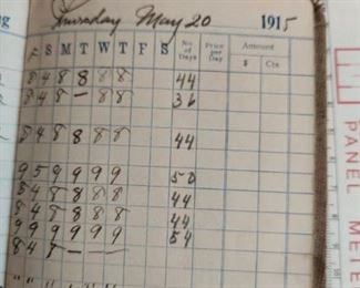 Weekly time ledger 1915 - $8