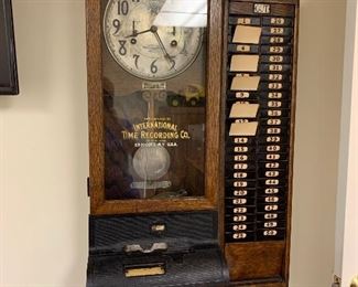 International Time Recording Clock with Card Rack and cards $1000