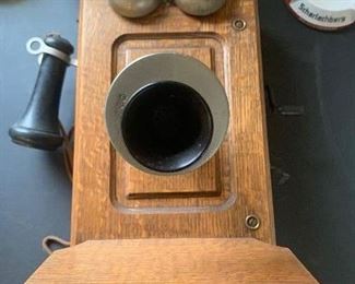 Antique Kellogg hand crank wall telephone $150