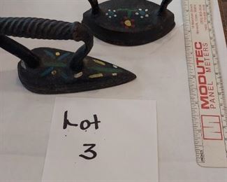 Mini Sad Iron Lot 3: 2 Piece Lot Painted - $15