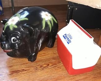 Large piggy bank and playmate cooler