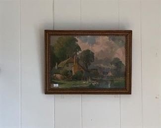 Vintage Cottage Print & Small Candle Wall Hangings 