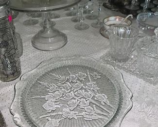 Iris Glass Round Platter