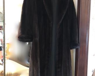 Full length black mink coat size L
