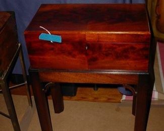 Beautiful small traveling lap chest.