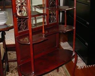 Elegant antique curio hall cabinet