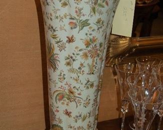 One of pair of porcelain vases