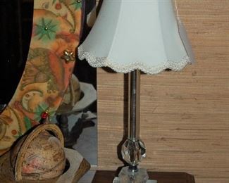 Pair of glass boudoir lamps
