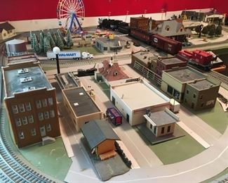 Great Train Set Town and Layout! It's never too early to think--Stocking Stuffer!