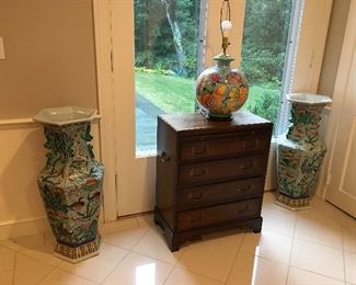 Asian Style Palace sized Vases,  Bachelor's Chest